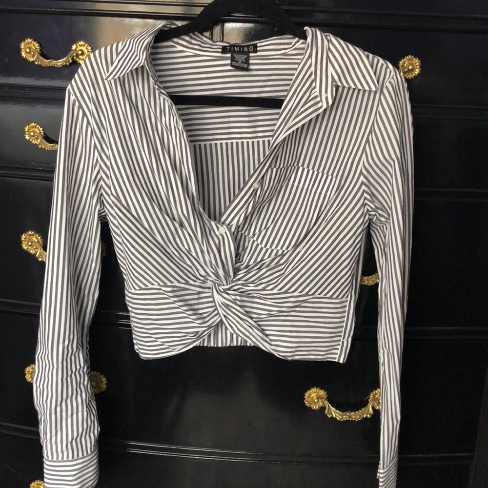 Pinstripe crop top